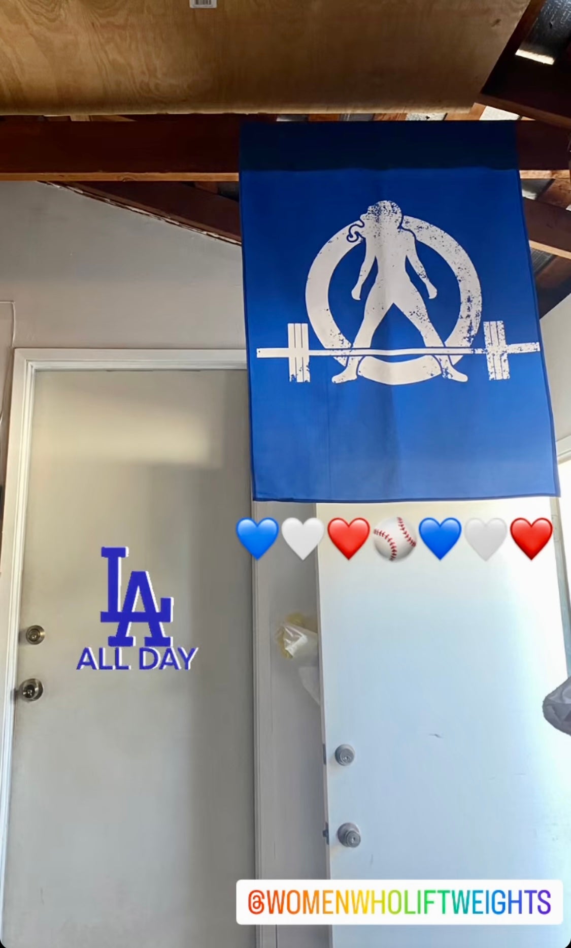 Indoor Wall Tapestries - Blue with White Distressed Logo