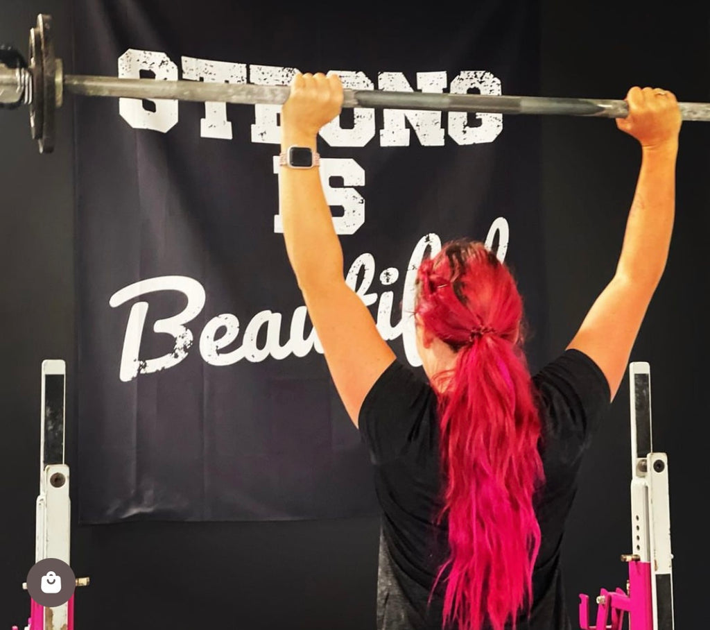 Indoor Wall Tapestries - Strong Is Beautiful White on Black