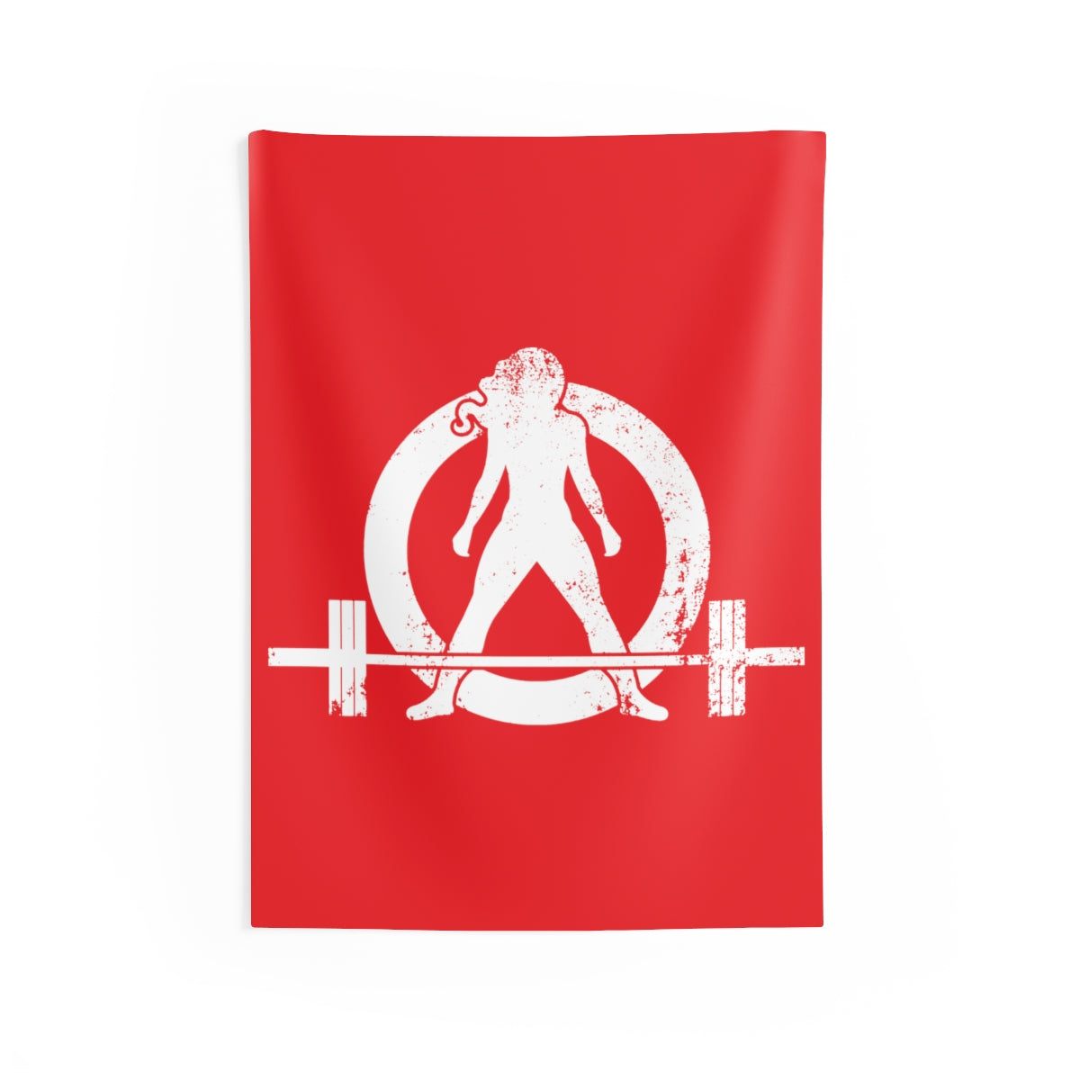 Indoor Wall Tapestries - Red with White Distressed Logo