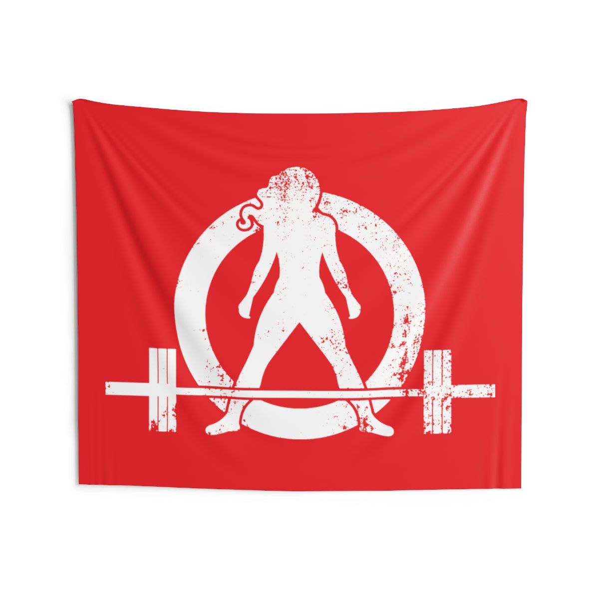 Indoor Wall Tapestries - Red with White Distressed Logo