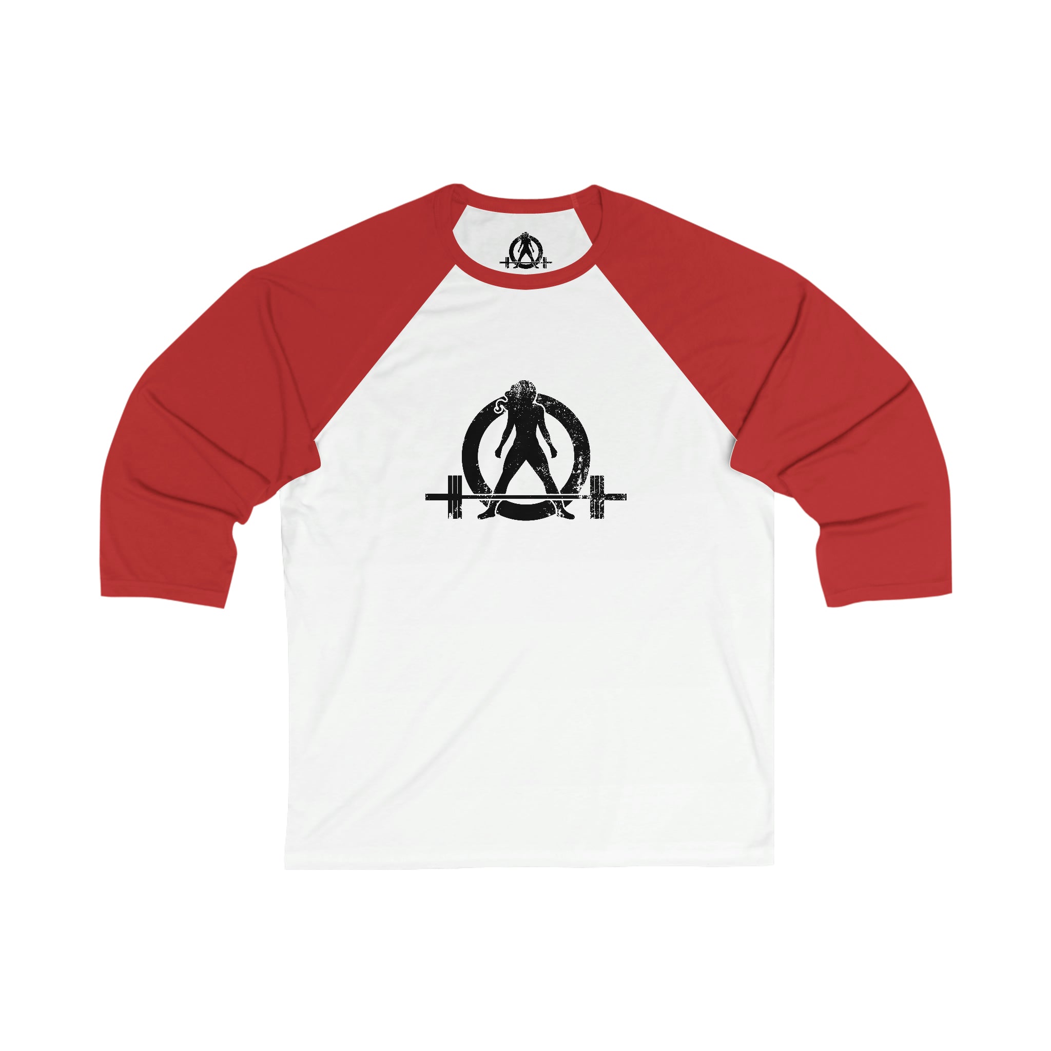 Unisex 3\4 Sleeve Baseball Tee - Classic Distressed Black Logo