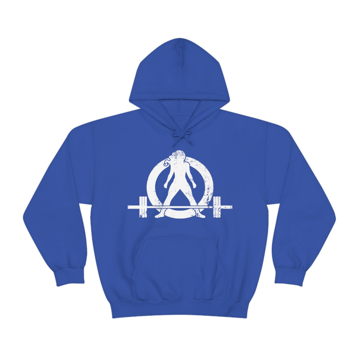 Unisex Heavy Blend Hooded Sweatshirt - Distressed White Logo - Plain Back (BEST SELLER)