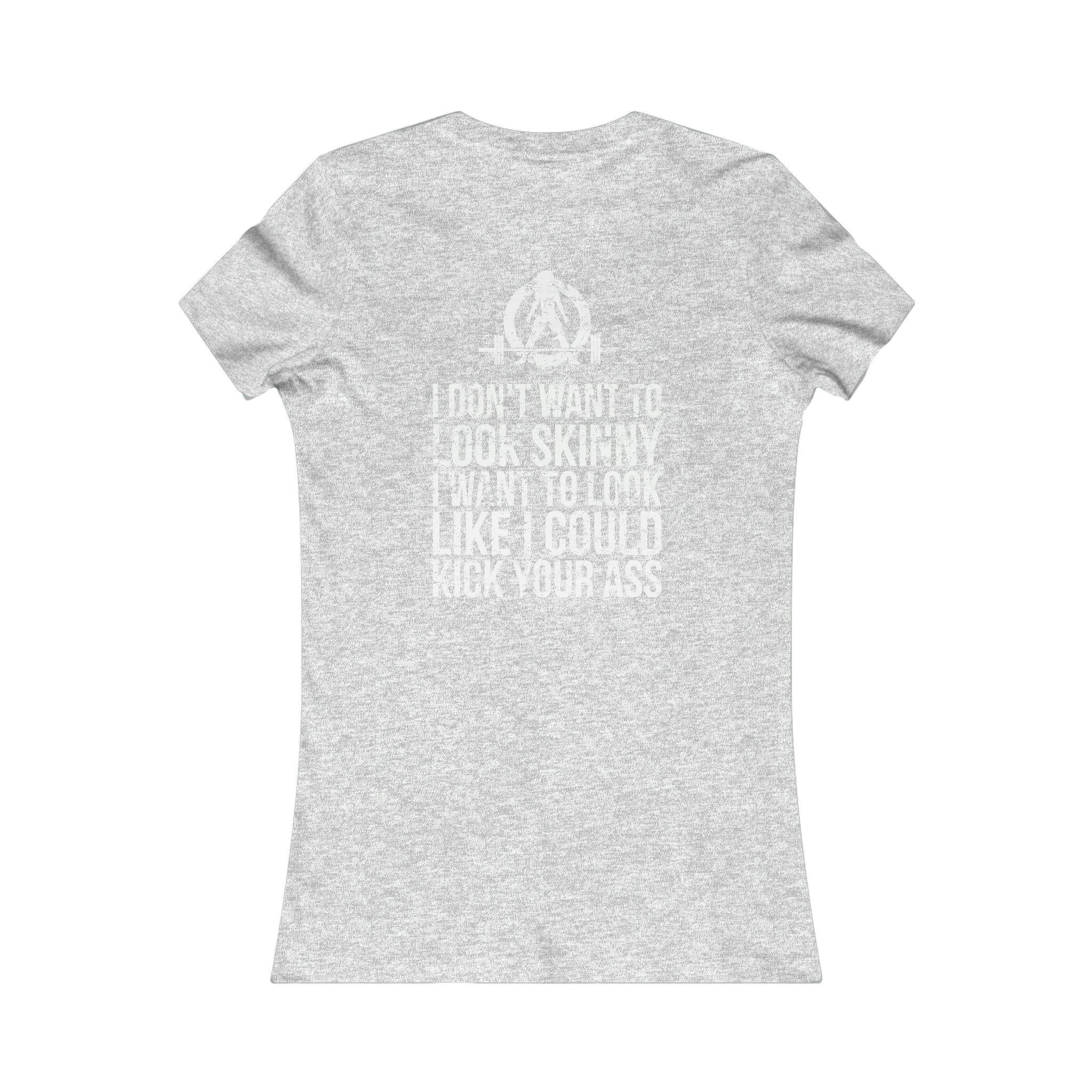 Kick Your Ass - Women's Favorite Tee - White Distressed Logo