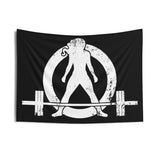 Indoor Wall Tapestries - Black with White Distressed Logo