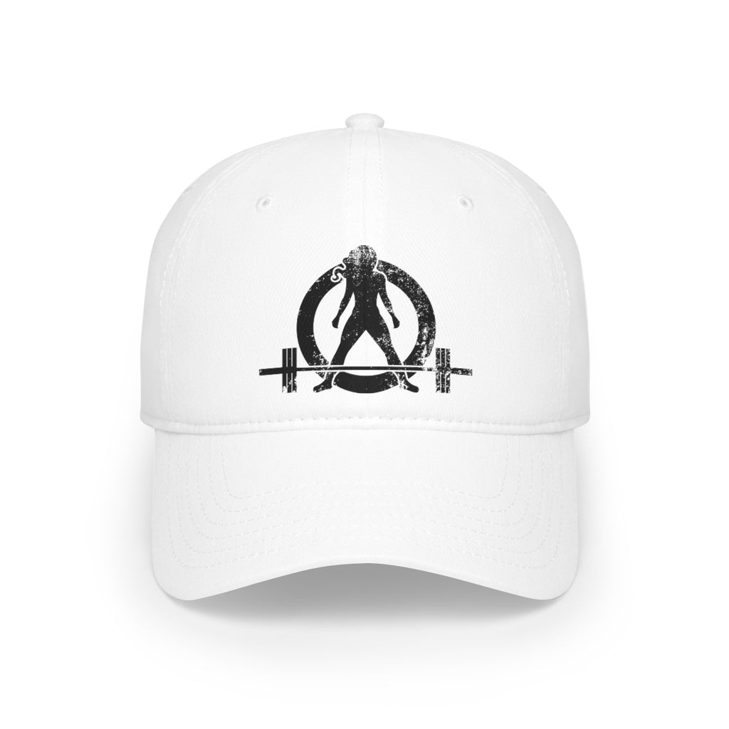 Low Profile Baseball Cap - Distressed Black Logo