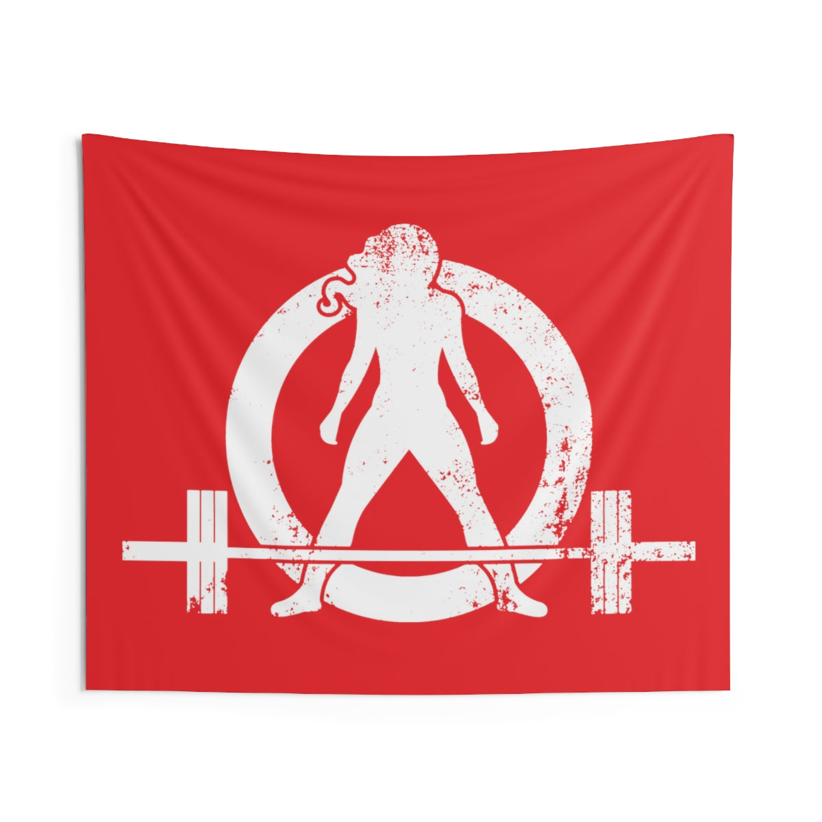 Indoor Wall Tapestries - Red with White Distressed Logo