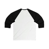 Unisex 3\4 Sleeve Baseball Tee - Classic Distressed Black Logo