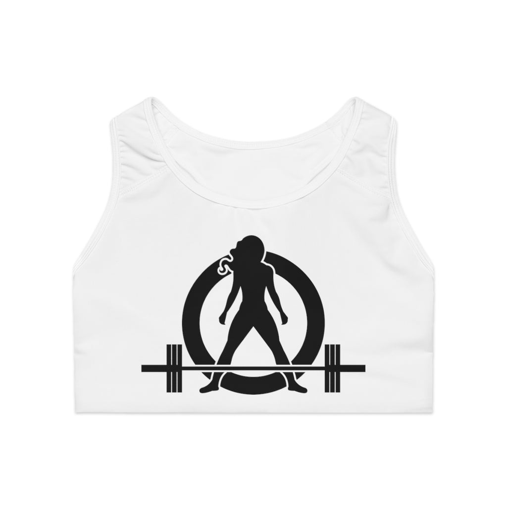 Sports Bra (AOP) - Black Logo