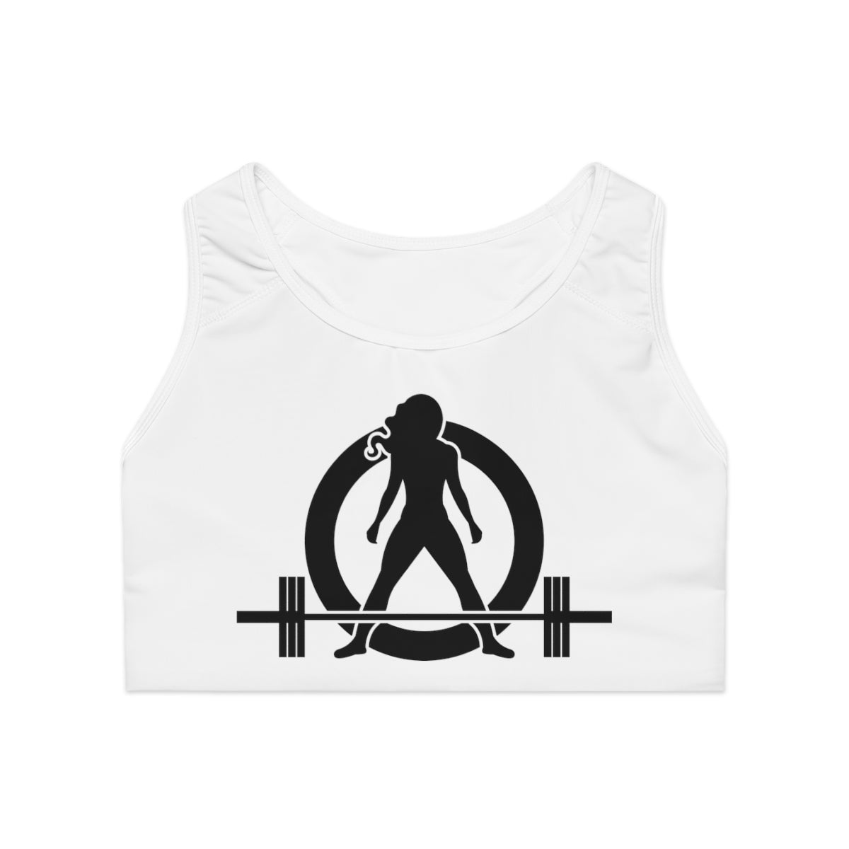 Sports Bra (AOP) - Black Logo