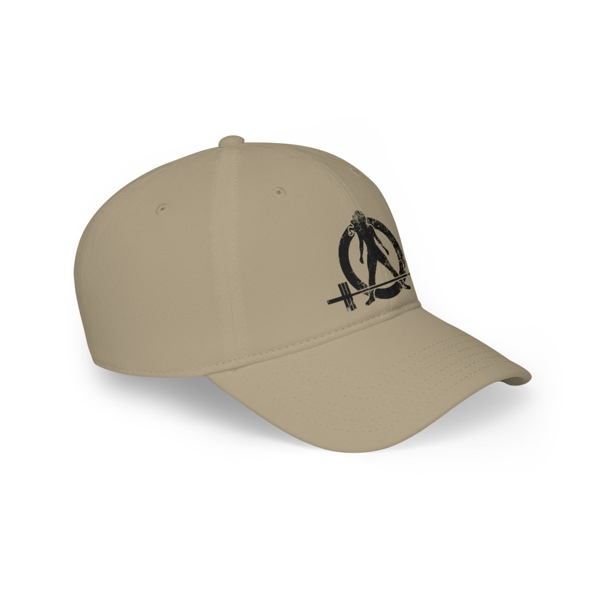 Low Profile Baseball Cap - Distressed Black Logo