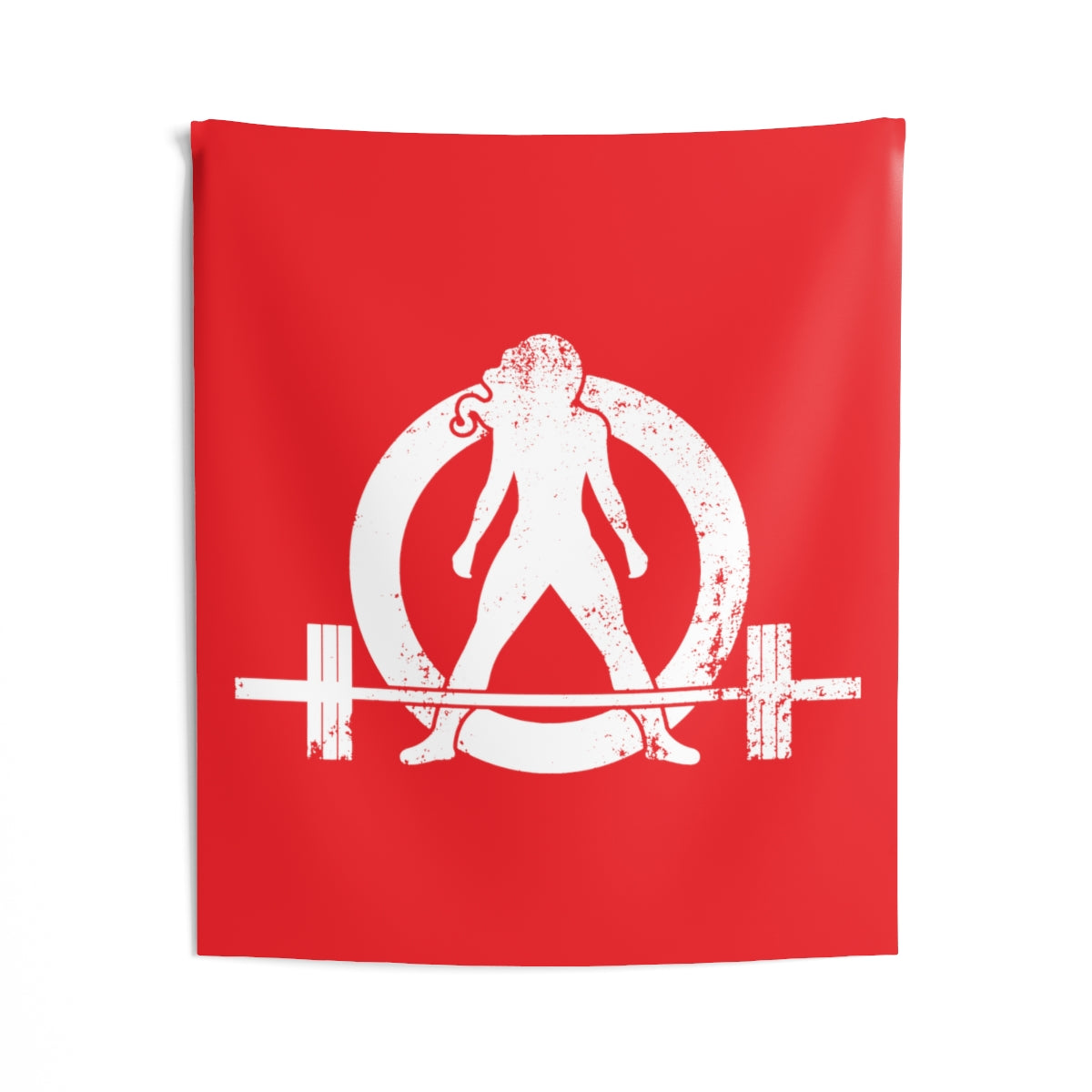 Indoor Wall Tapestries - Red with White Distressed Logo