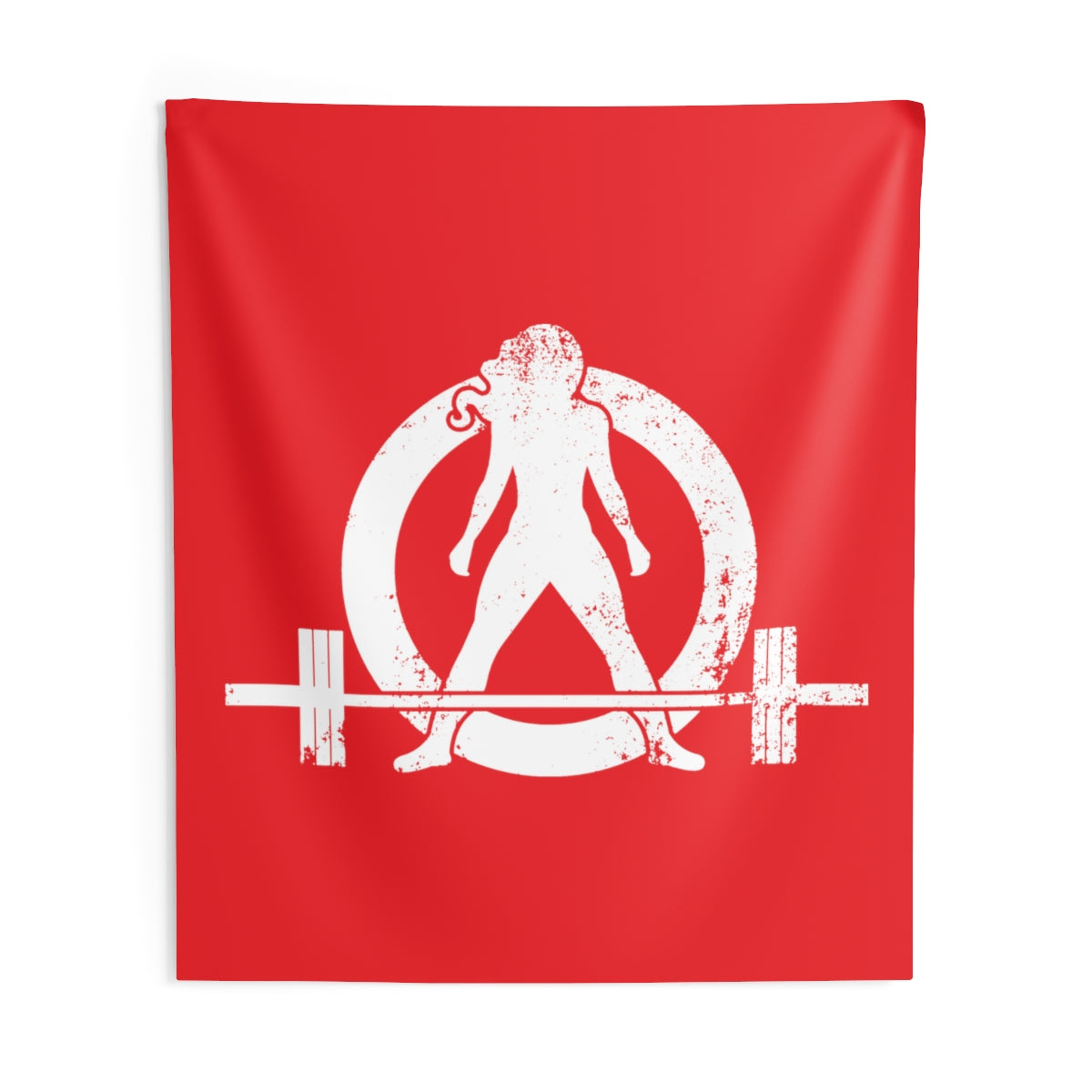 Indoor Wall Tapestries - Red with White Distressed Logo