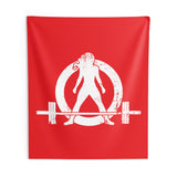 Indoor Wall Tapestries - Red with White Distressed Logo