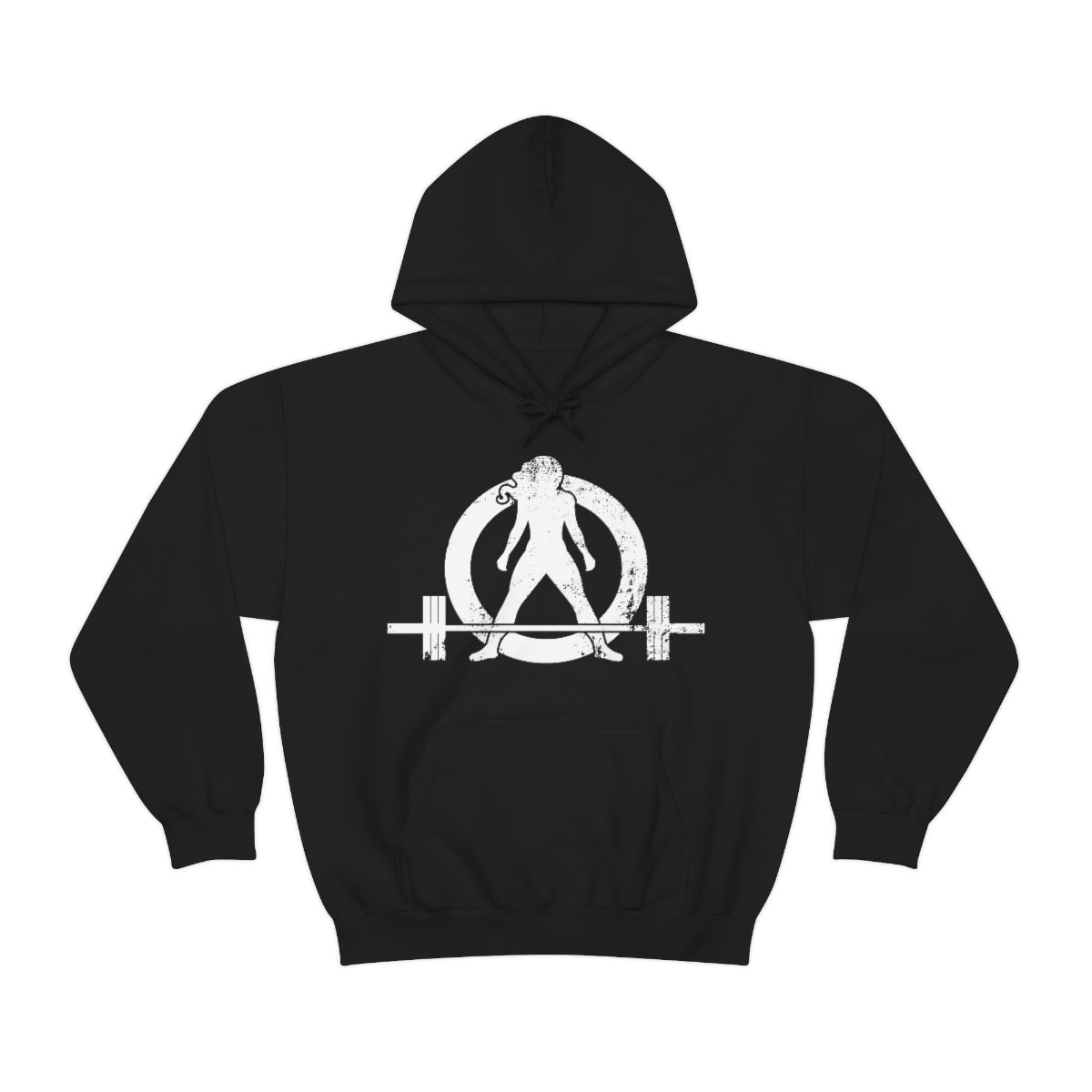 Unisex Heavy Blend Hooded Sweatshirt - Distressed White Logo - Plain Back (BEST SELLER)