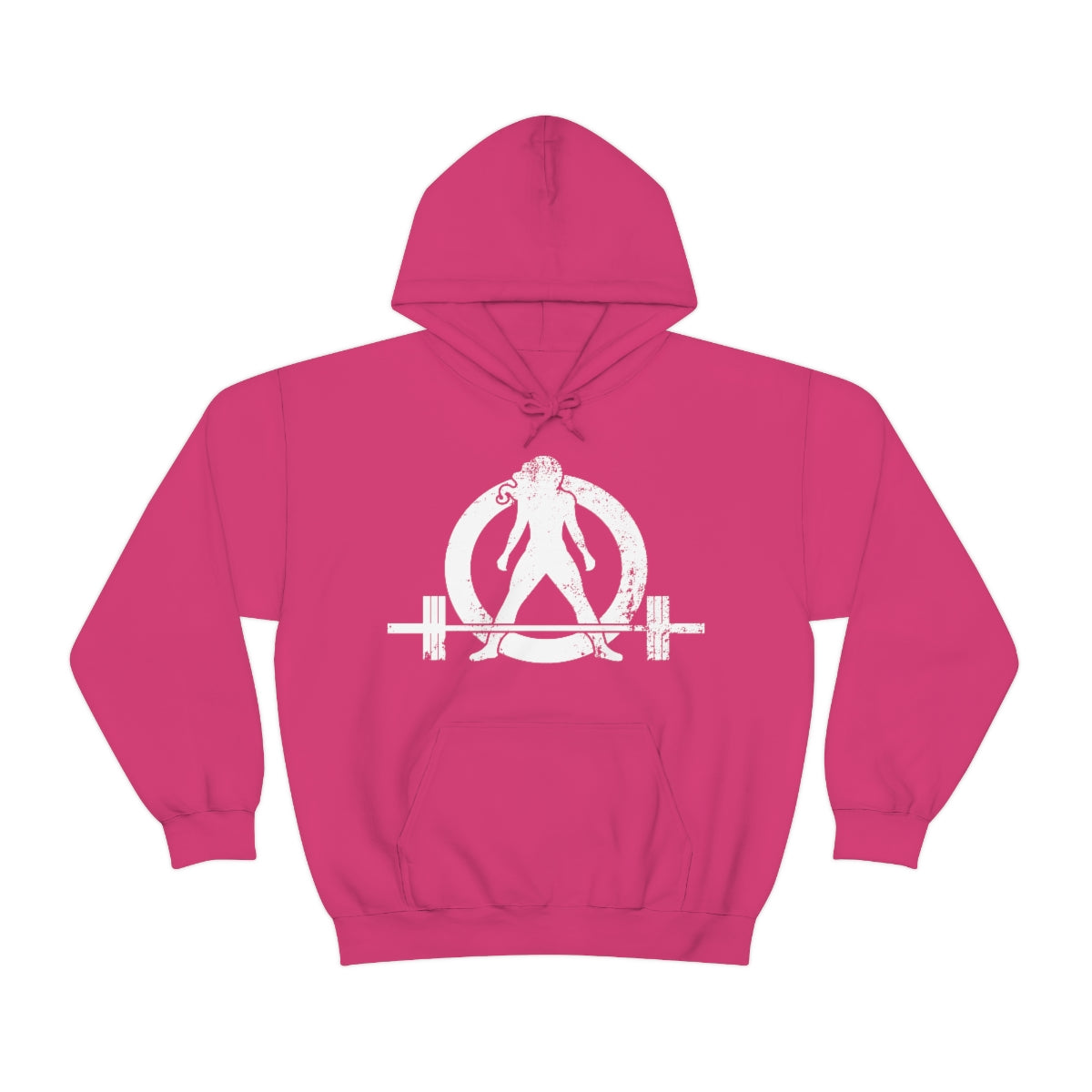 Unisex Heavy Blend Hooded Sweatshirt - Distressed White Logo - Plain Back (BEST SELLER)