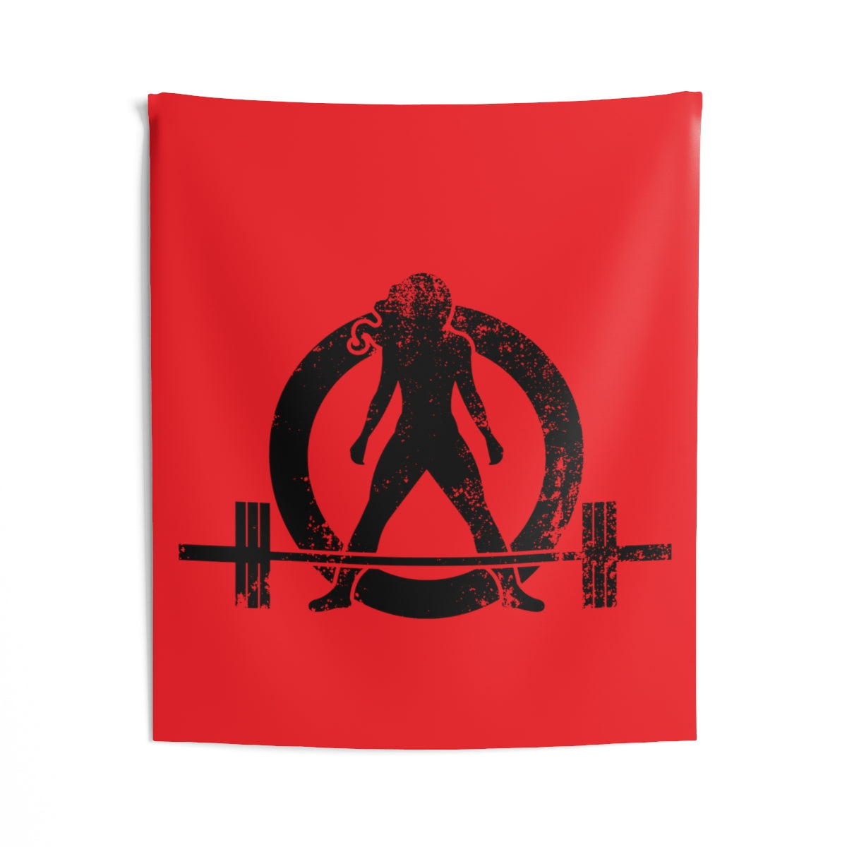 Indoor Wall Tapestries - Red with Black Distressed Logo
