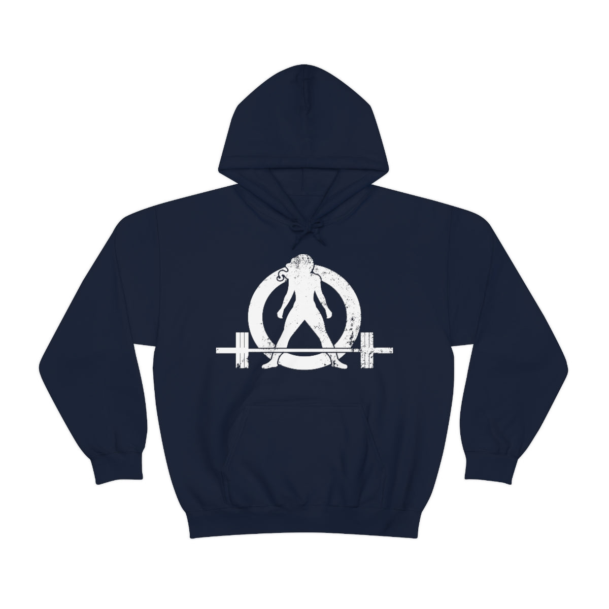 Unisex Heavy Blend Hooded Sweatshirt - Distressed White Logo - Plain Back (BEST SELLER)