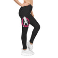 Black Women's Casual Leggings - Color Logo - Mid Thigh