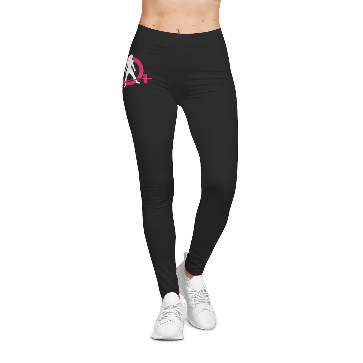 Black Women's Casual Leggings - Color Logo - Right Hip