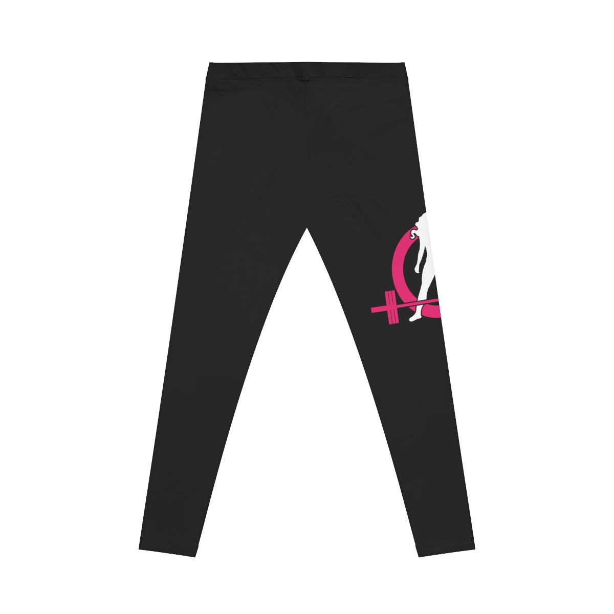 Black Women's Casual Leggings - Color Logo - Mid Thigh