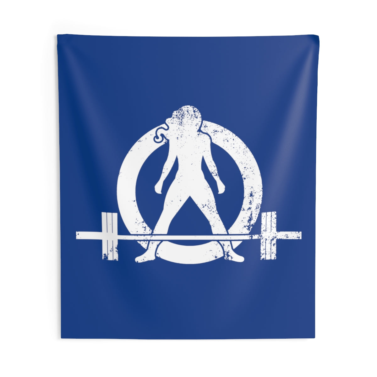 Indoor Wall Tapestries - Blue with White Distressed Logo