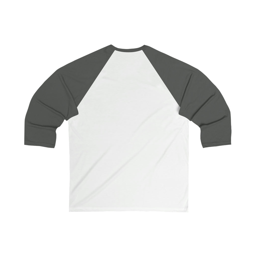 Unisex 3\4 Sleeve Baseball Tee - Classic Distressed Black Logo