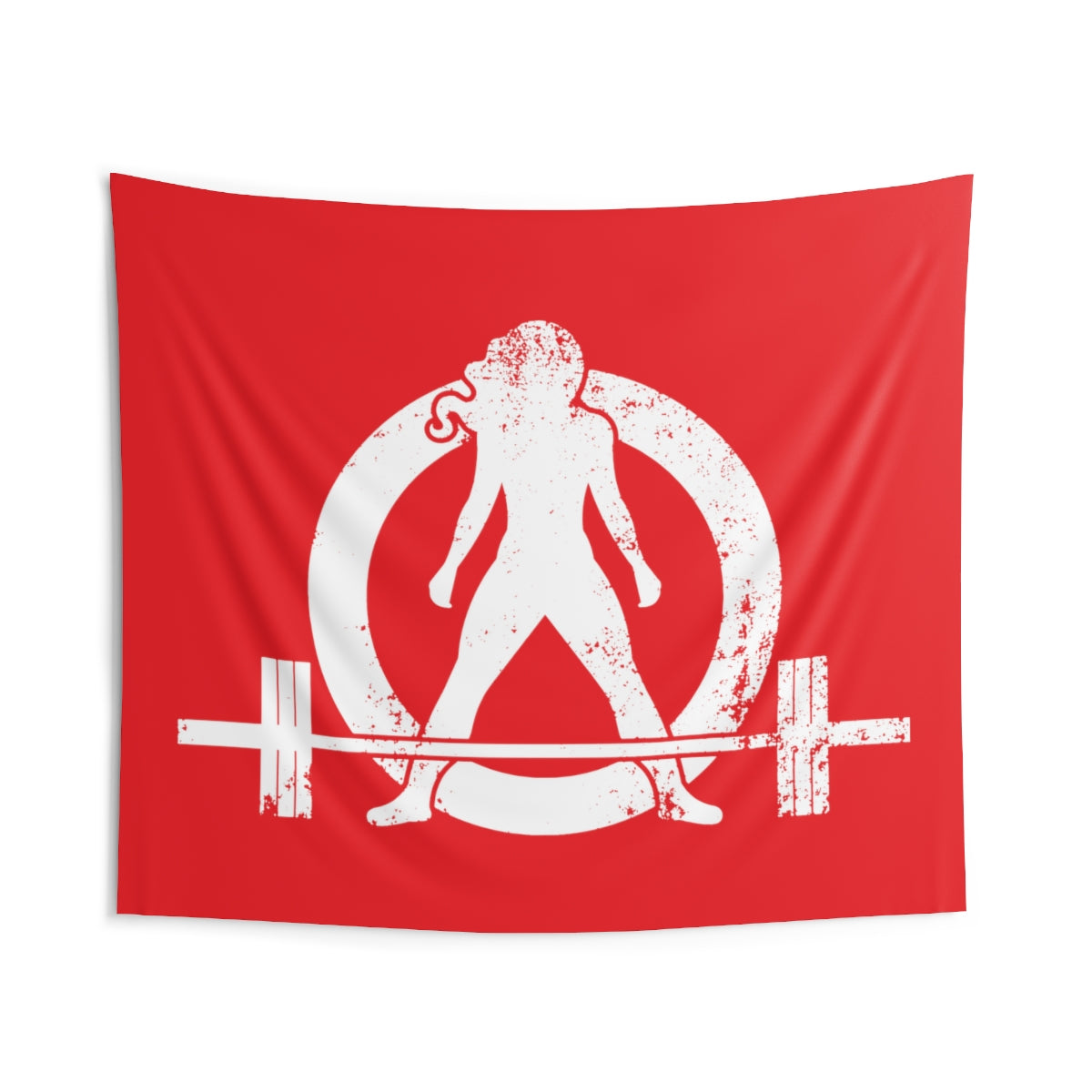 Indoor Wall Tapestries - Red with White Distressed Logo