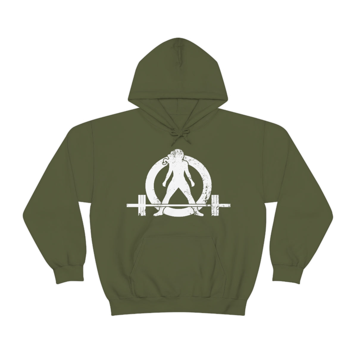 Unisex Heavy Blend Hooded Sweatshirt - Distressed White Logo - Plain Back (BEST SELLER)