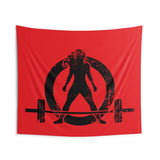 Indoor Wall Tapestries - Red with Black Distressed Logo