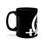 11oz Black Mug - Distressed Logo