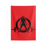 Indoor Wall Tapestries - Red with Black Distressed Logo