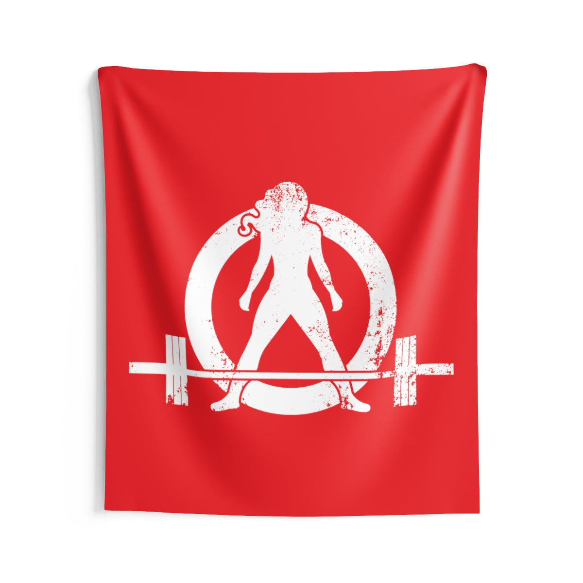 Indoor Wall Tapestries - Red with White Distressed Logo