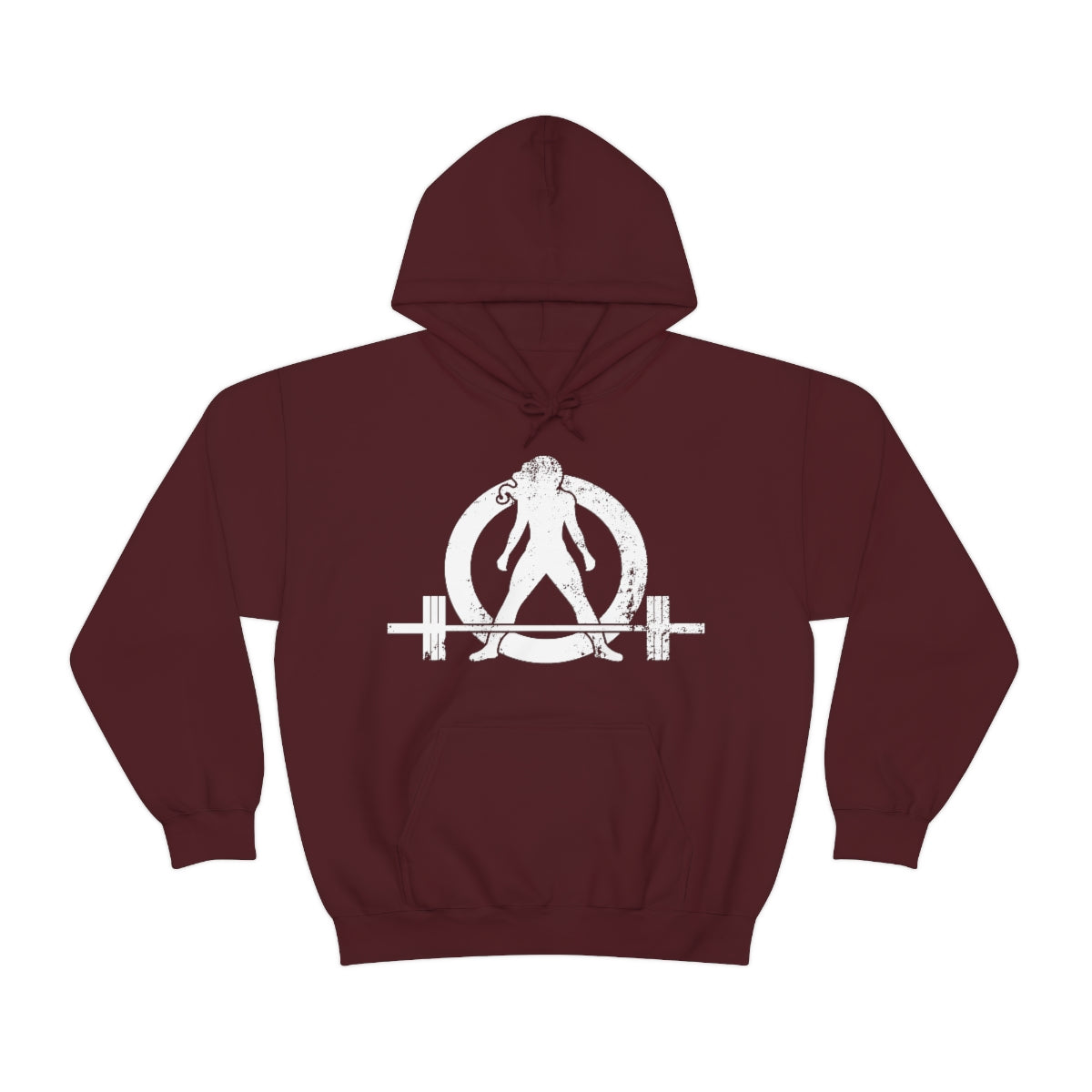 Unisex Heavy Blend Hooded Sweatshirt - Distressed White Logo - Plain Back (BEST SELLER)