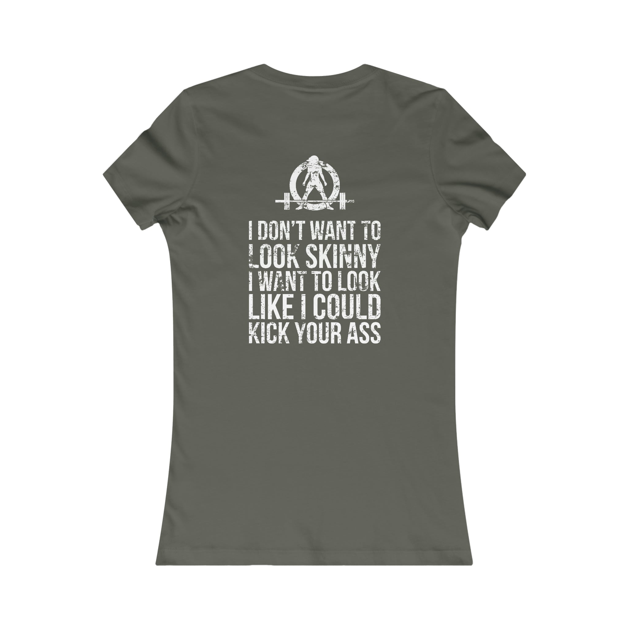 Kick Your Ass - Women's Favorite Tee - White Distressed Logo