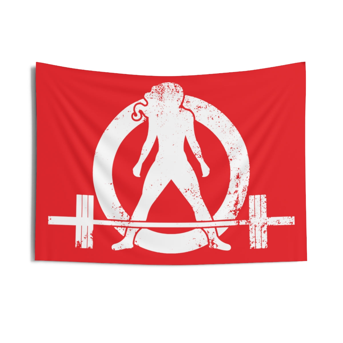 Indoor Wall Tapestries - Red with White Distressed Logo