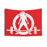 Indoor Wall Tapestries - Red with White Distressed Logo