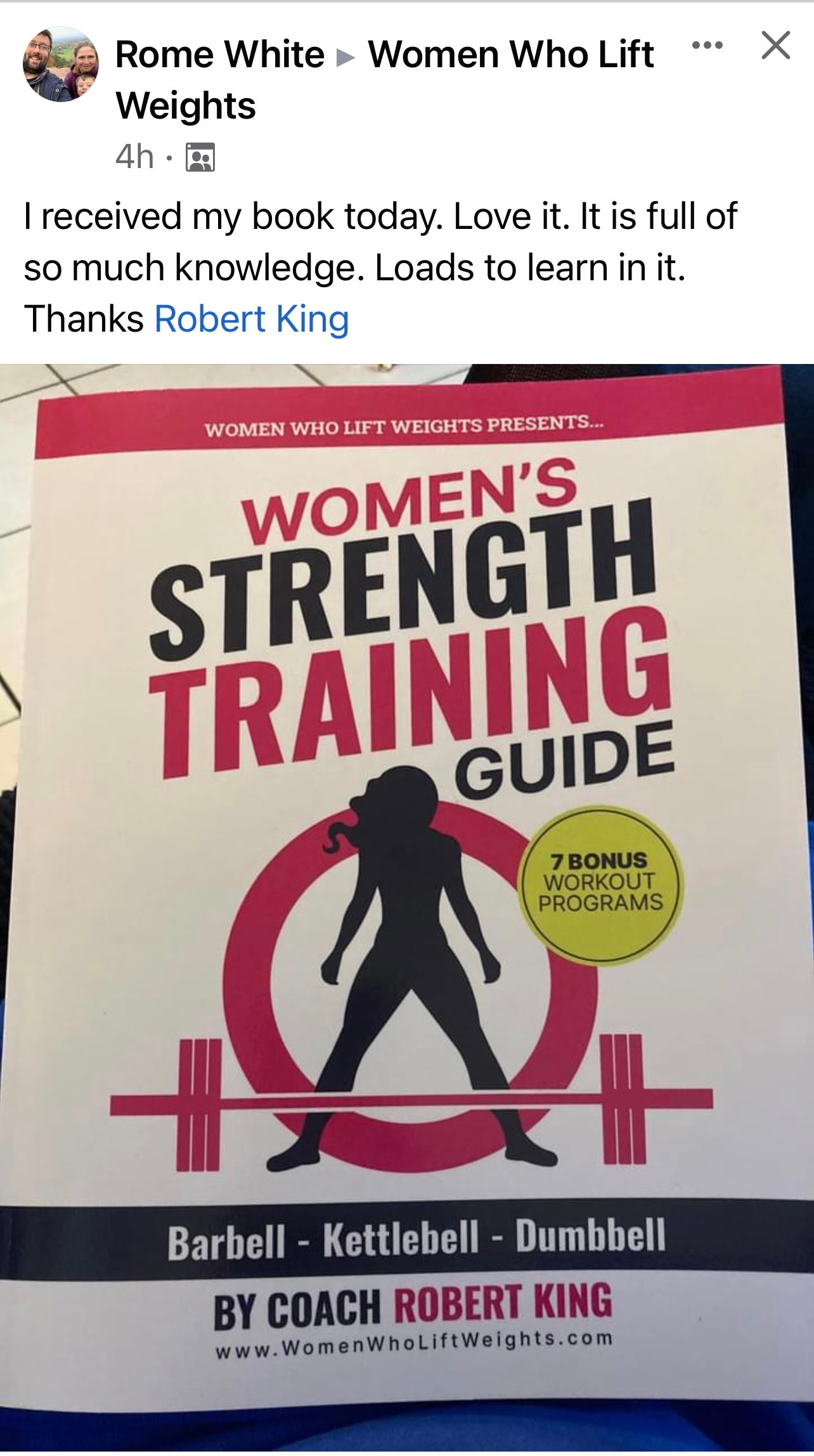 Women's Strength Training Guide - Softcover Version (Signed by Coach Robert King)